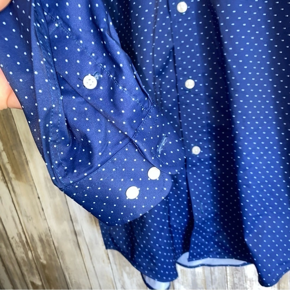 Lauren Ralph Lauren Kids Black Label Blue Dot No Iorn Button Down - Picture 5 of 6